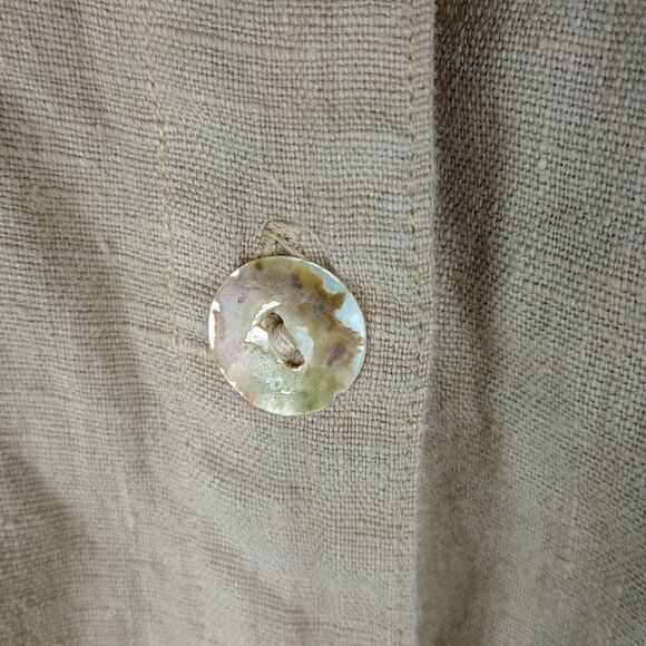 California Threads Vintage Linen Top Mother Of Pearl Buttons Large Artsy - Picture 5 of 11